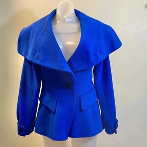 Telegraph Women's Luxury Winter Jacket Coat Blue Mink Angora Shawl Collar Beaute